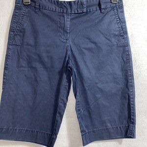 J. Crew Blue Chino City Fit Women's Bermuda Casual‎ Short Sz 2